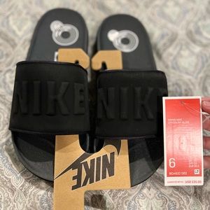 Nike slides. Super comfortable!